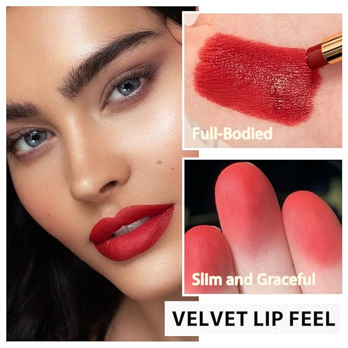 BINGBRUSH Moisturizing and Silky Velvet Lipstick Pack Set, Matte Longwear Waterproof Smooth Color Lip Crayon